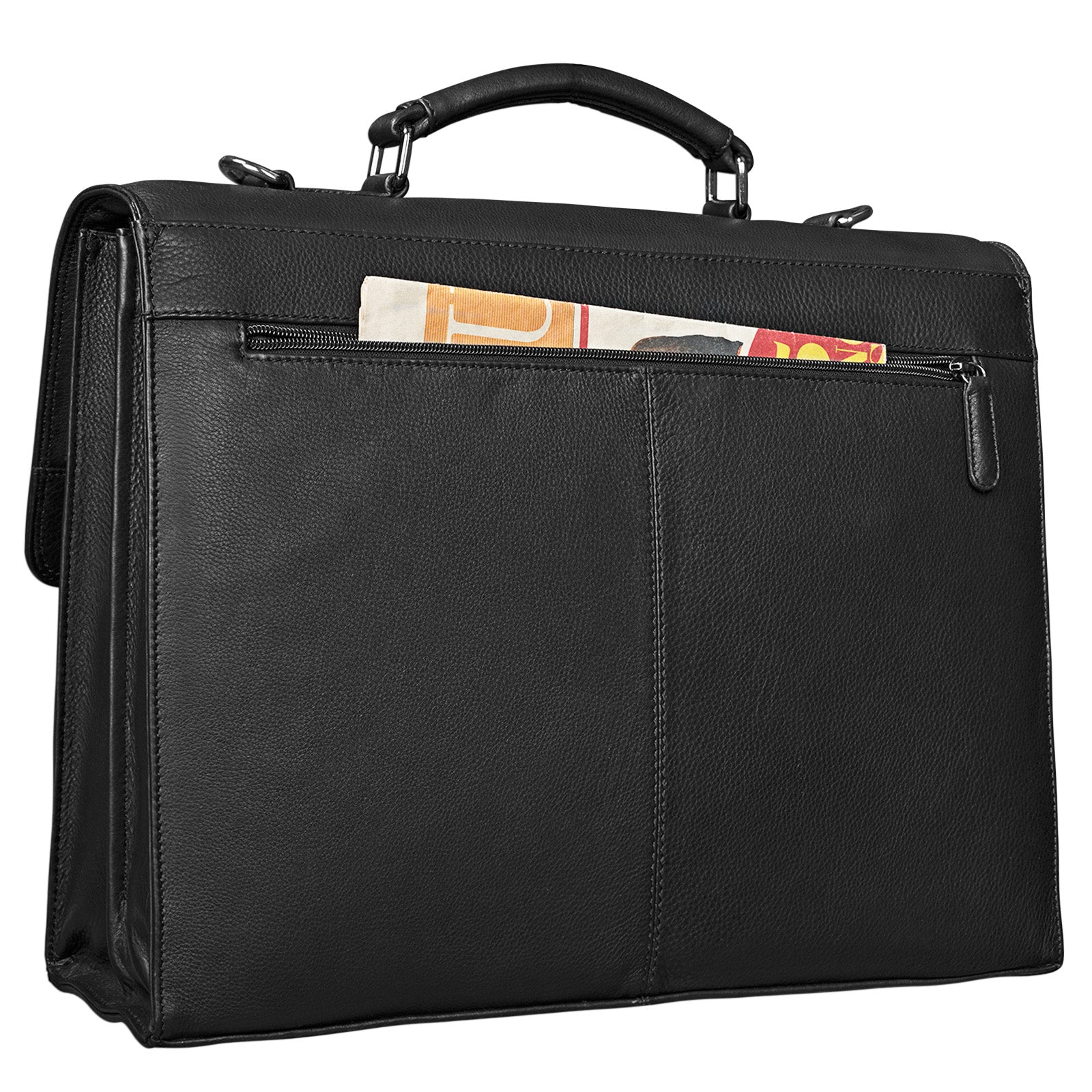 Arbeitstasche Leder schwarz viel Stauraum für Laptop Macbook
