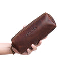 Retro Stiftetasche Lederetui braun