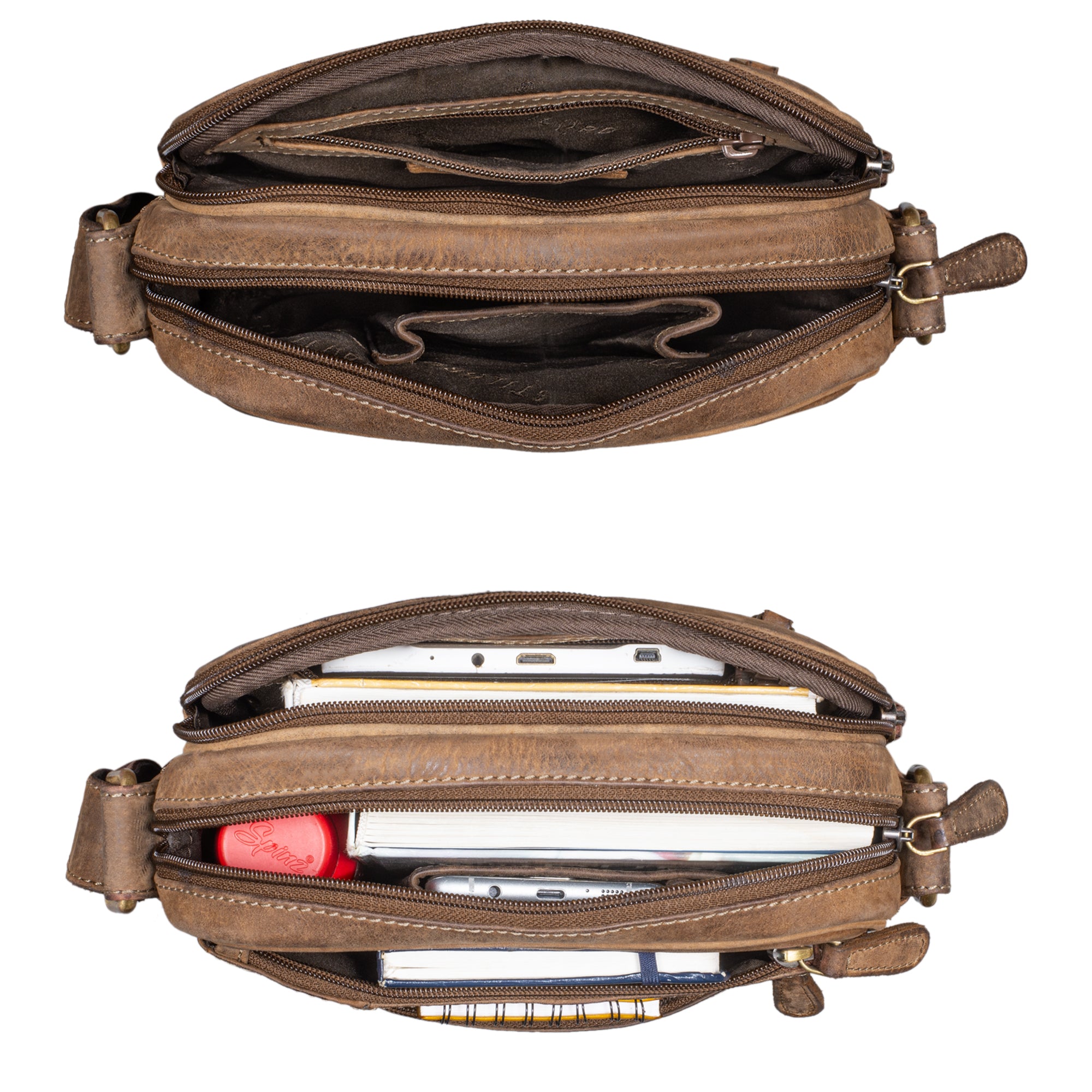 Vintage Herren Umhängetasche klein braun