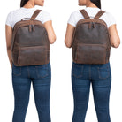 Braune Freizeit Schultasche Vintage Leder