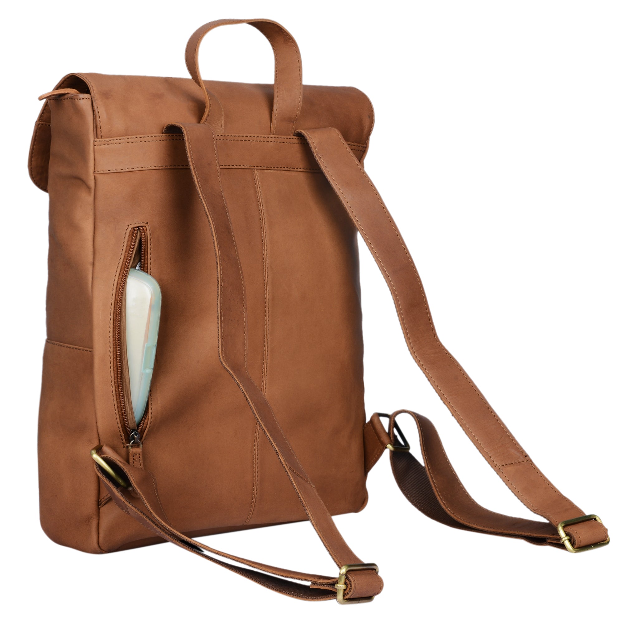 Damen Lederrucksack groß braun