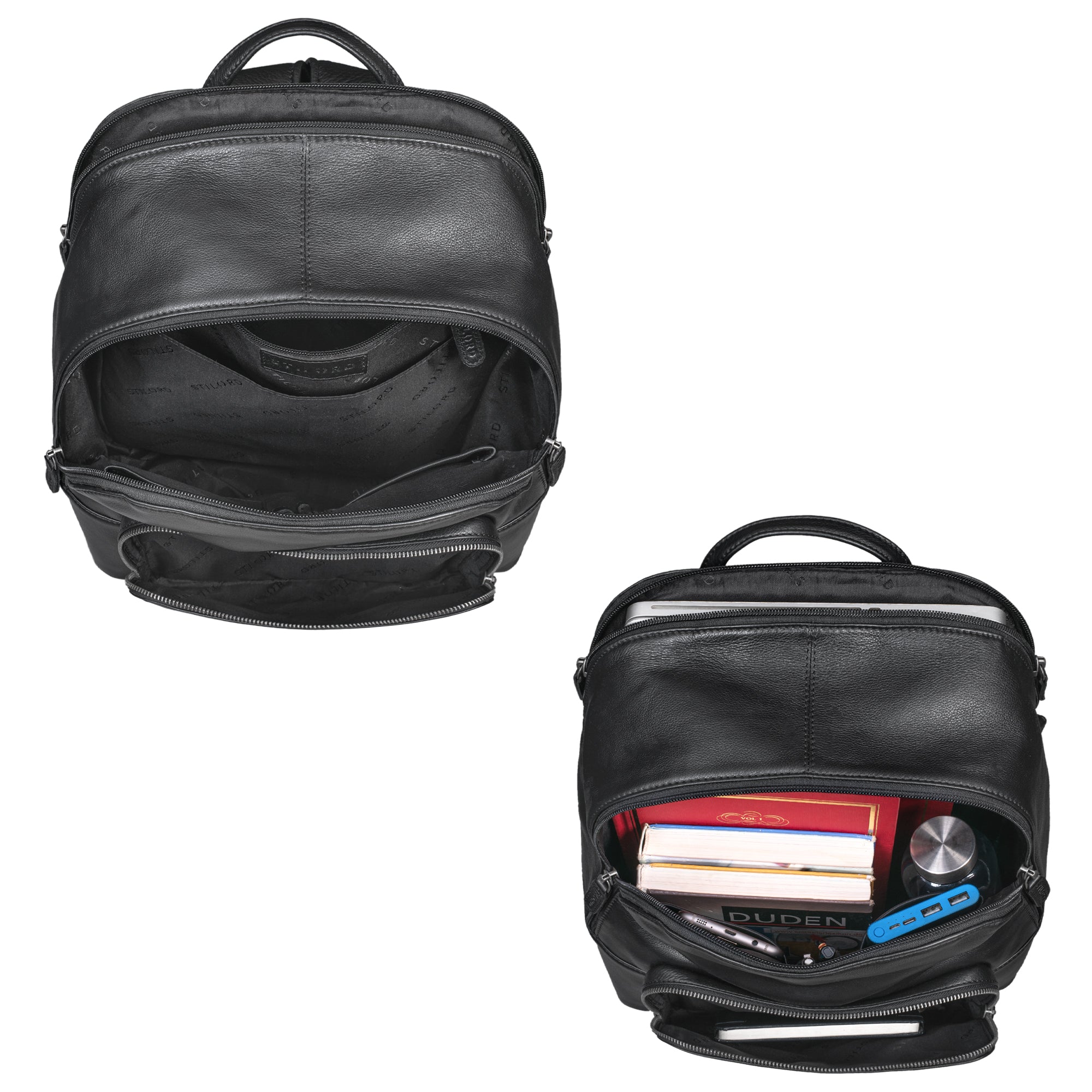 Lederrucksack 13.3 Zoll schwarz