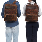 Echtleder Rucksack Dunkelbraun Große