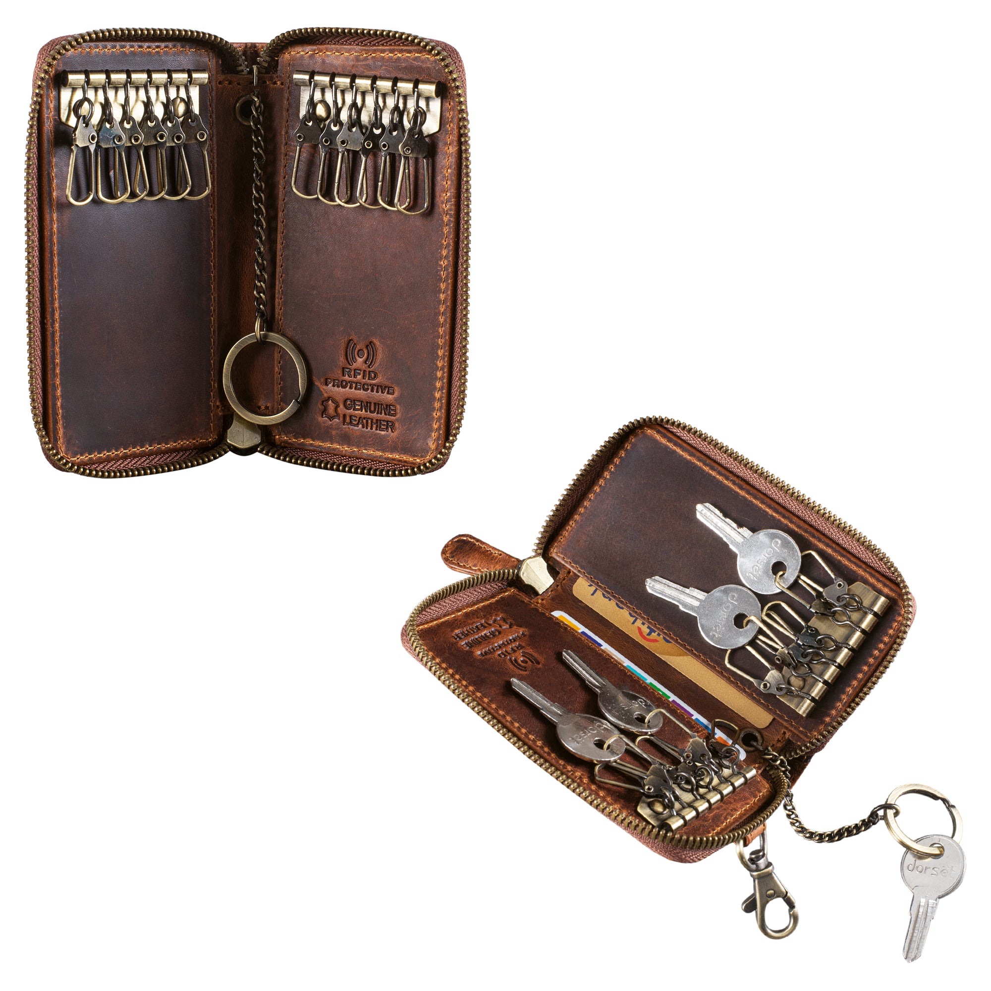 Dünnes Kreditkarten Etui Leder Braun