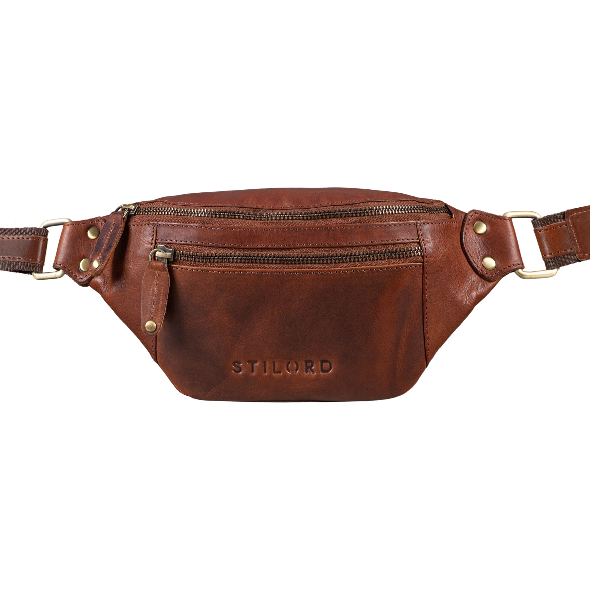  Gürteltasche Echtleder Vintage braun
