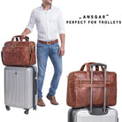 XXL Echtledertasche für Trolley braun 