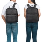 Leder Rucksack groß schwarz