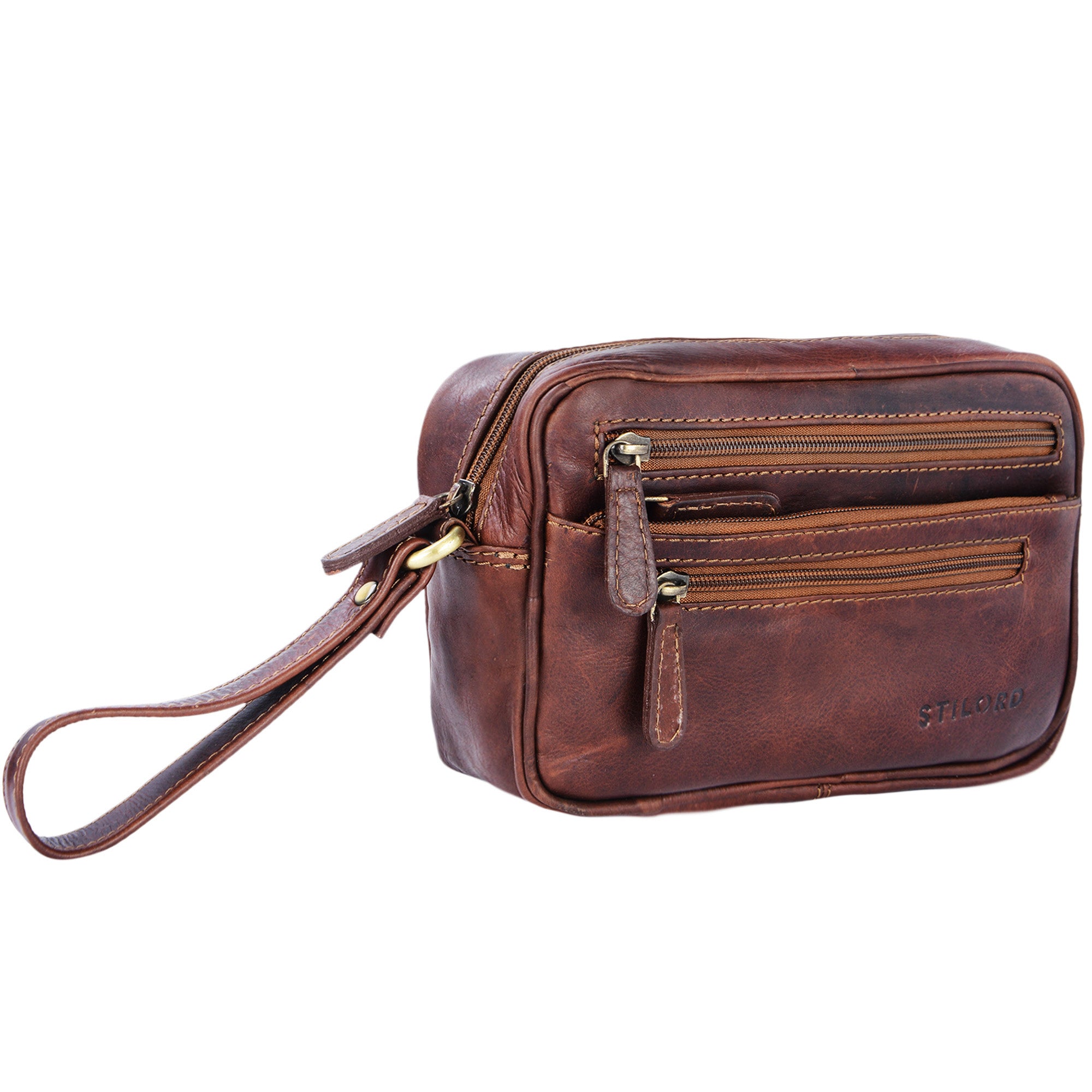 Leder Handgelenktasche Herren