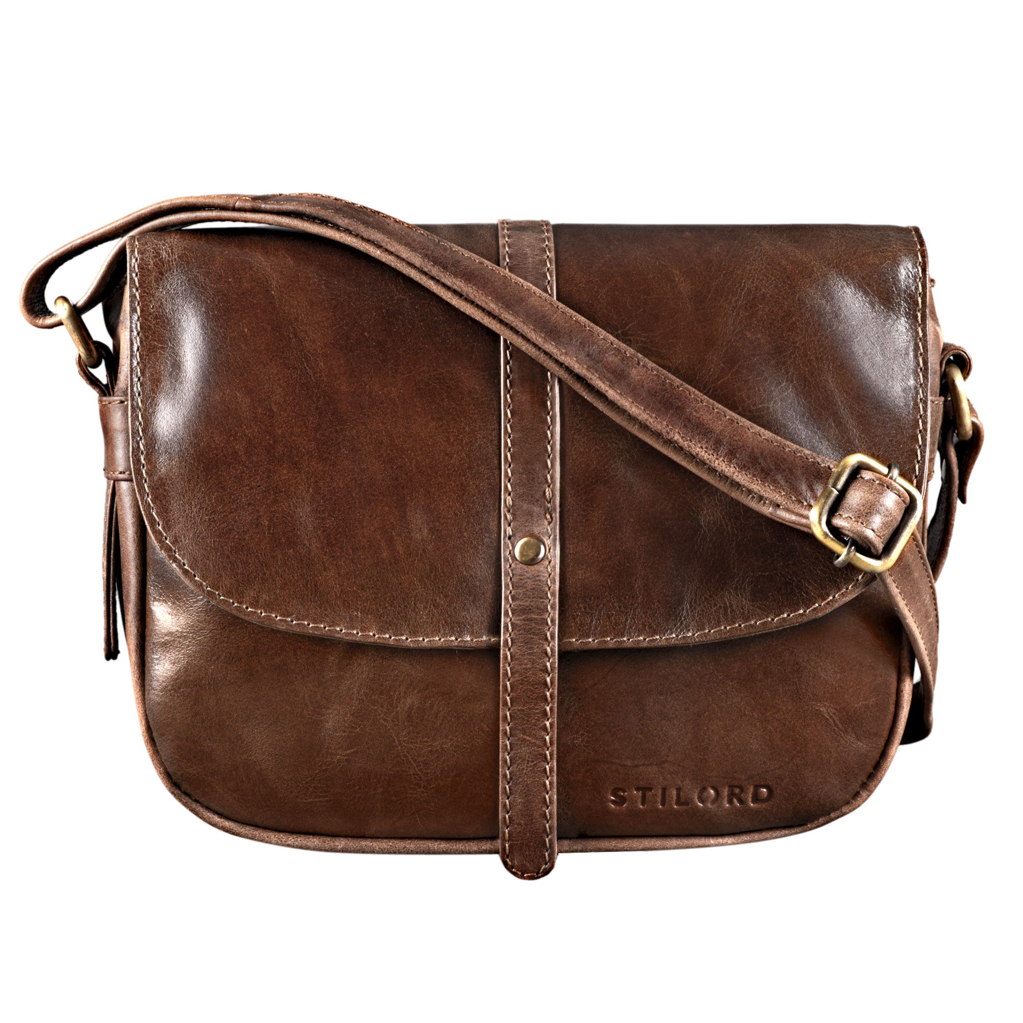 Damen Umhängetasche Leder Vintage