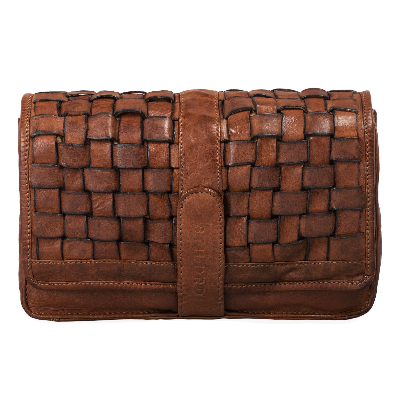 Leder Vintage Handtasche für Frauen klein braun 
