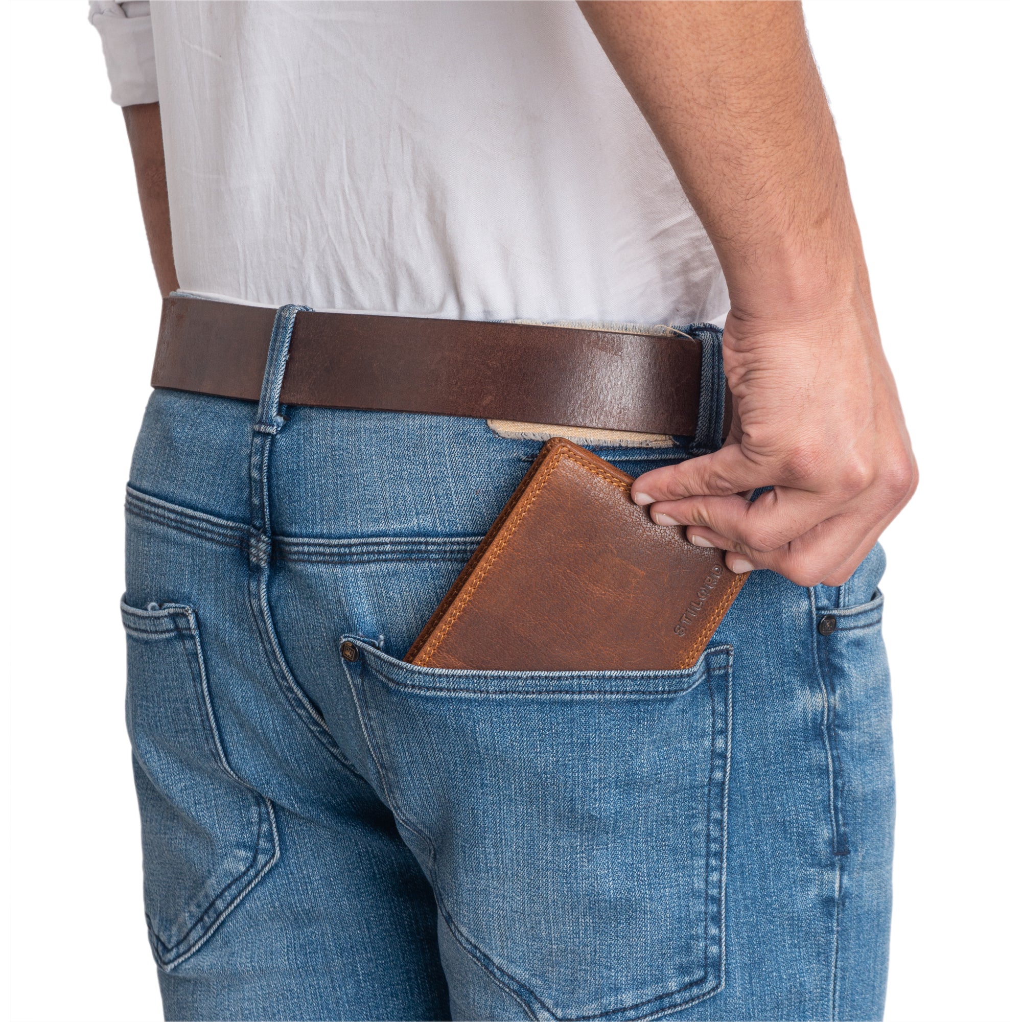 Geldbörse Leder Herren braun