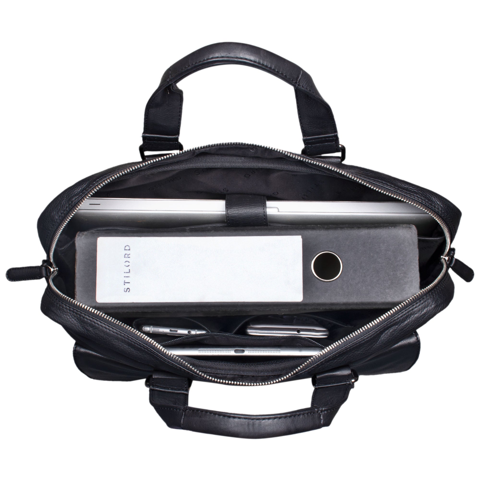 Schwarze Herren Ledertasche XL