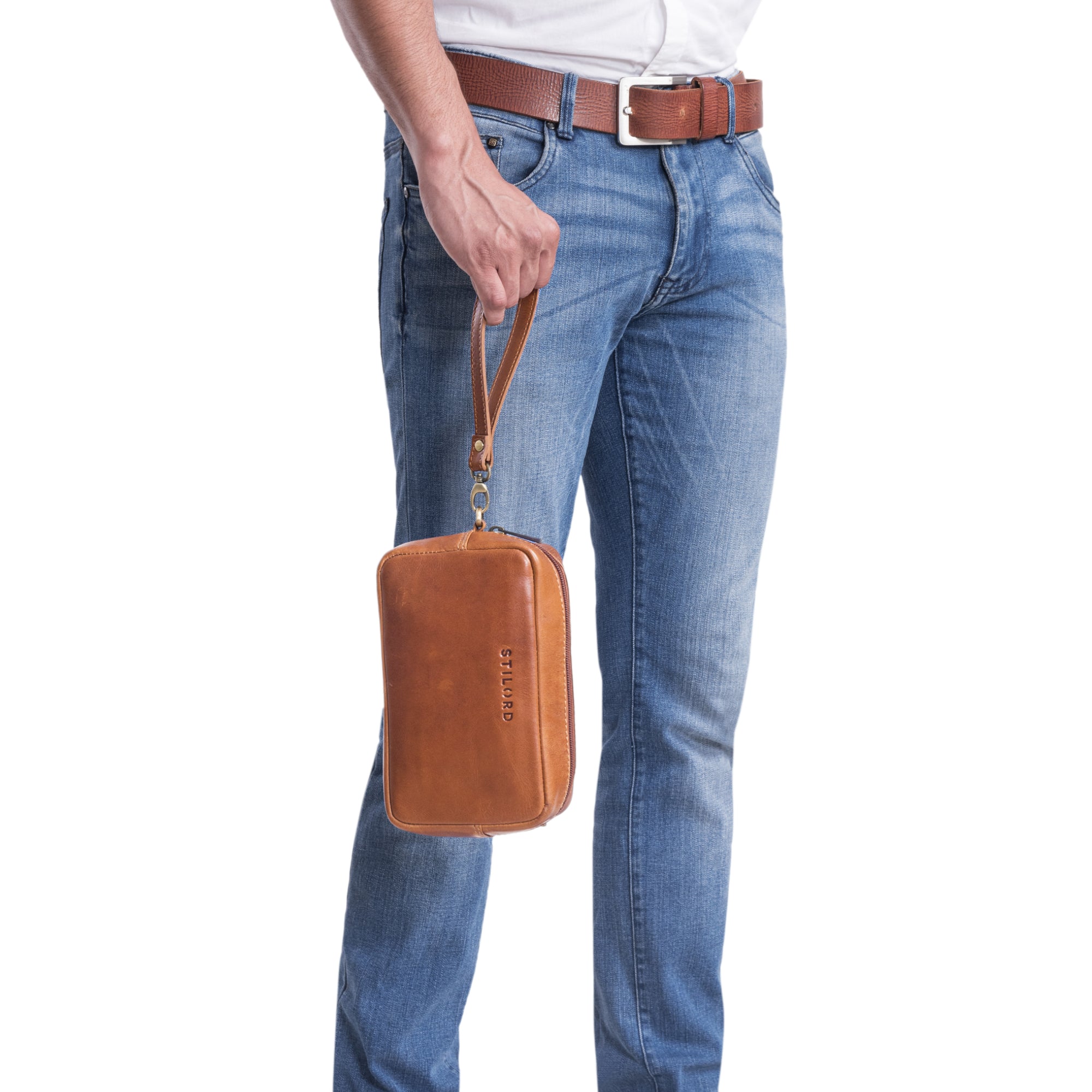 Kleine Ledertasche Herren braun