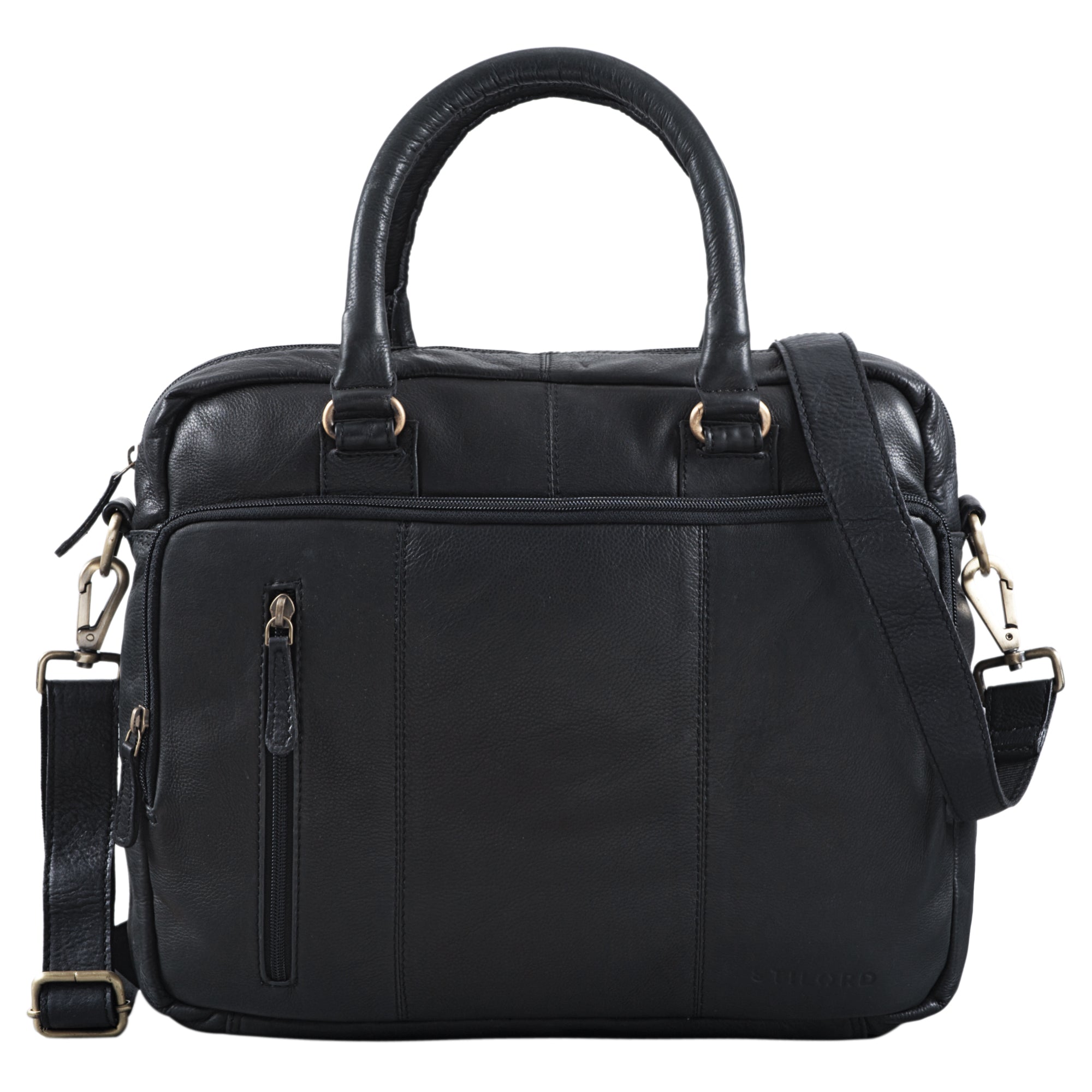 Schwarze Echtleder Laptoptasche 13,3 Zoll
