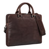 Damen Laptoptasche Leder dunkelbraun