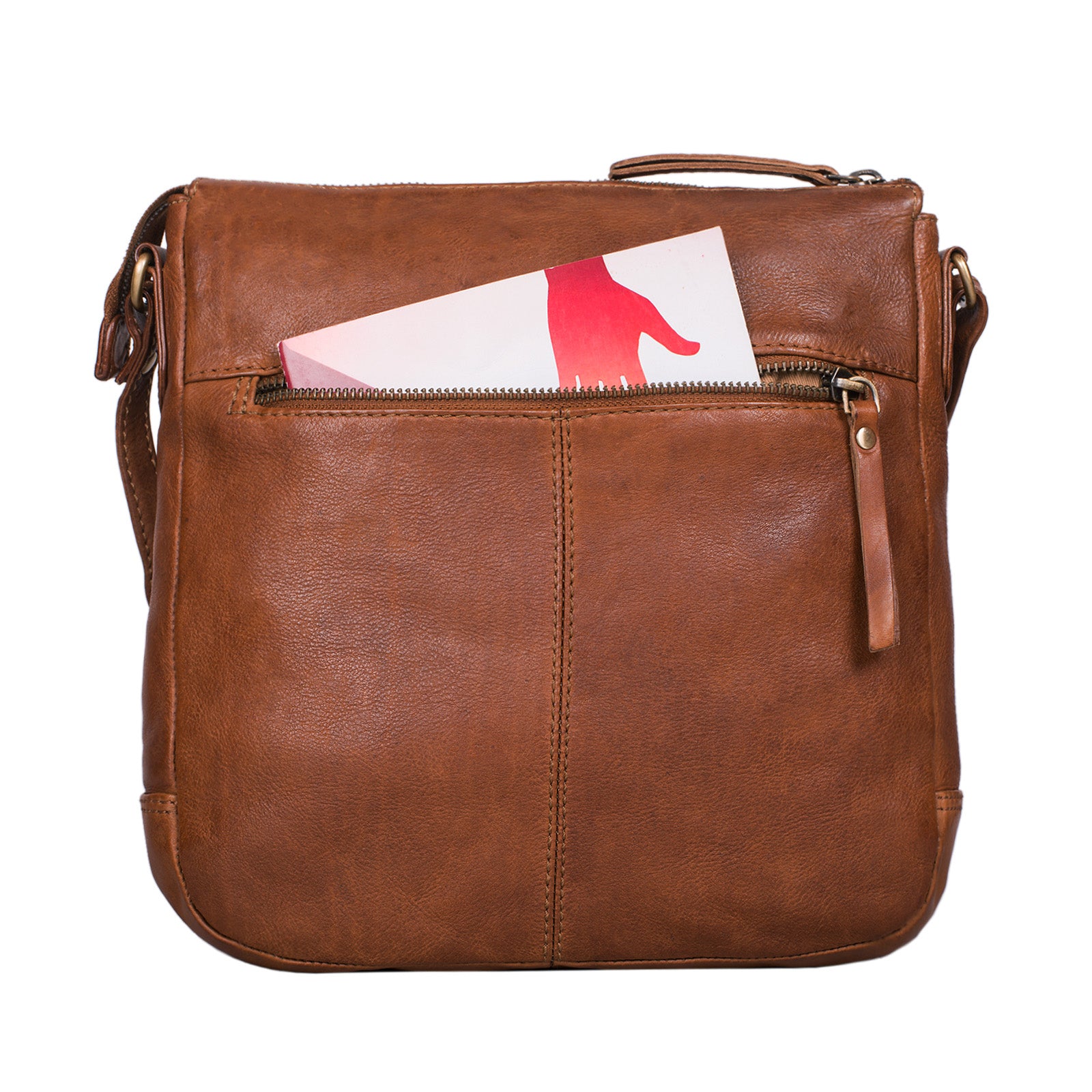 Vintage Leder Freizeittasche Frauen ocker - braun