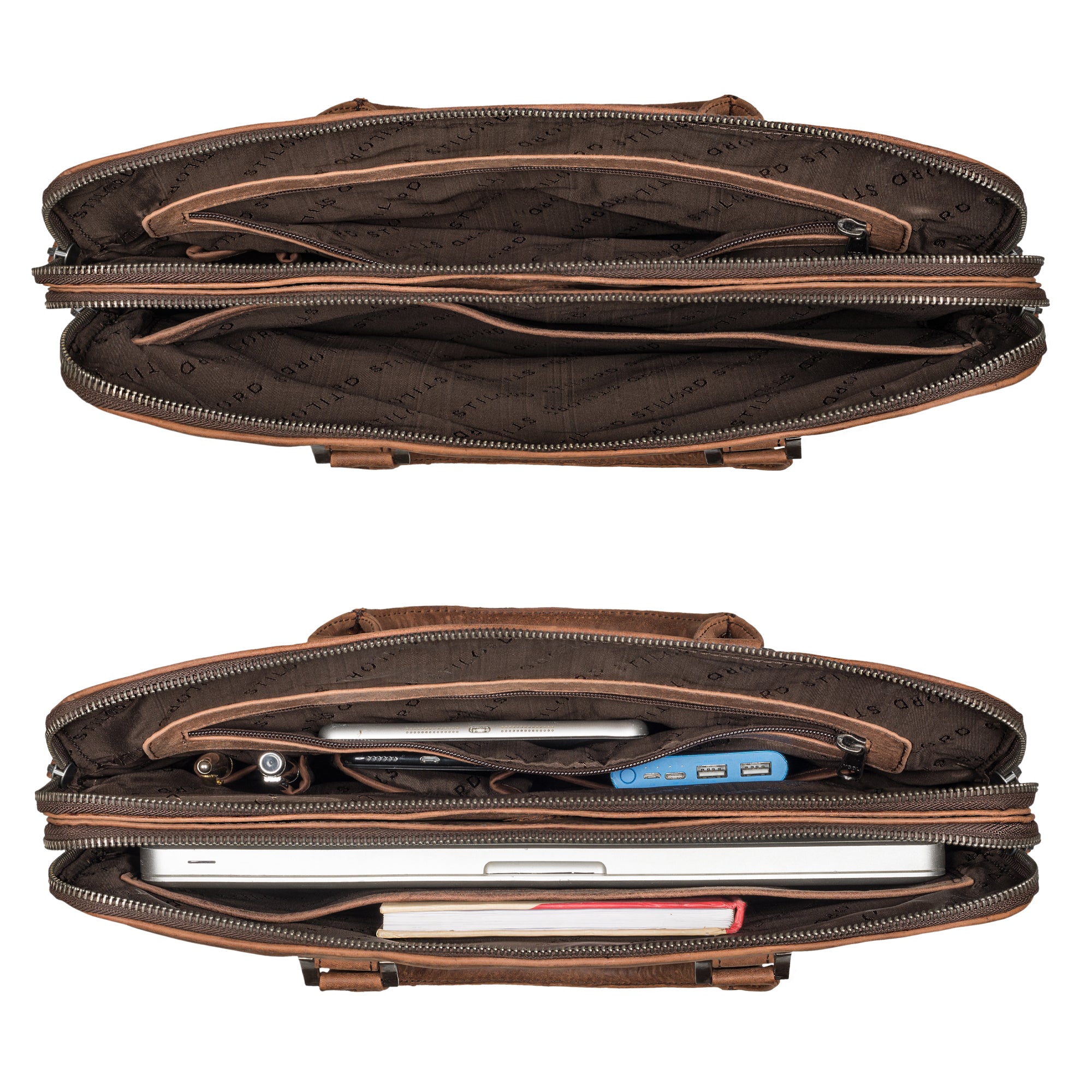 braune Aktentasche Damen Leder