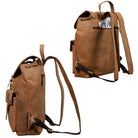 Brauner Rucksack Leder Vintage groß