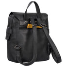 Laptop Rucksack Leder schwarz mit verstellbaren Schultergurten