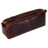 "Spencer" Vintage Kožené Etui S Zipem Organizér Na Kosmetiku