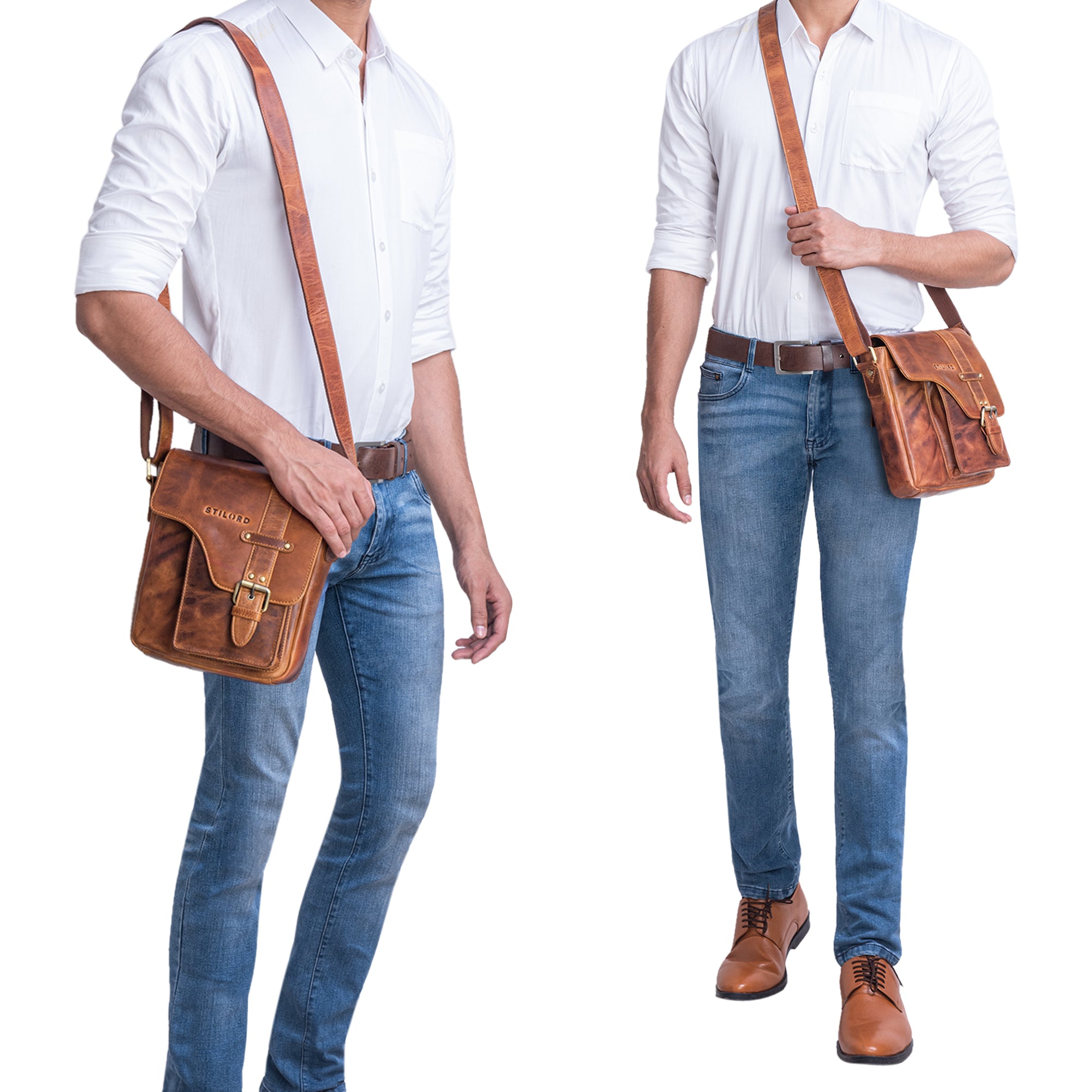 Lederumhängetasche Herren Vintage