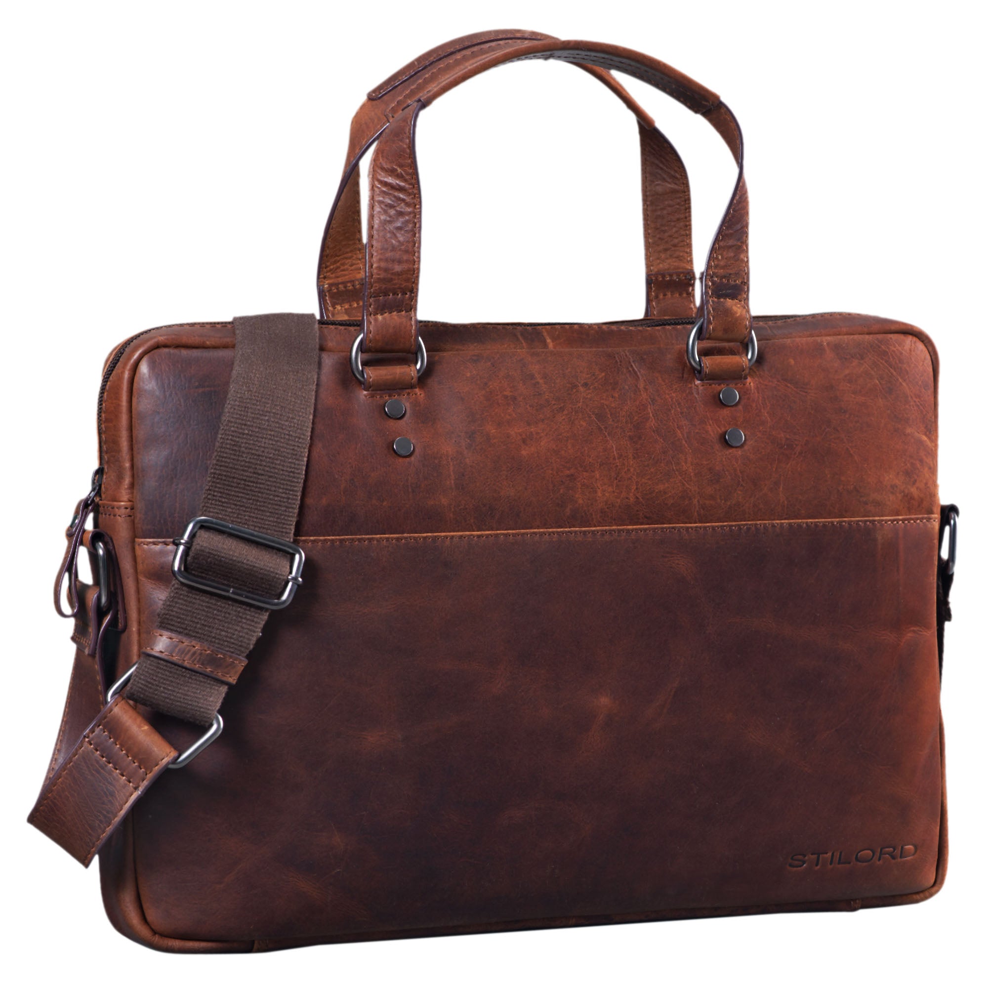 Braune Ledertasche zum Umhängen Aktentasche