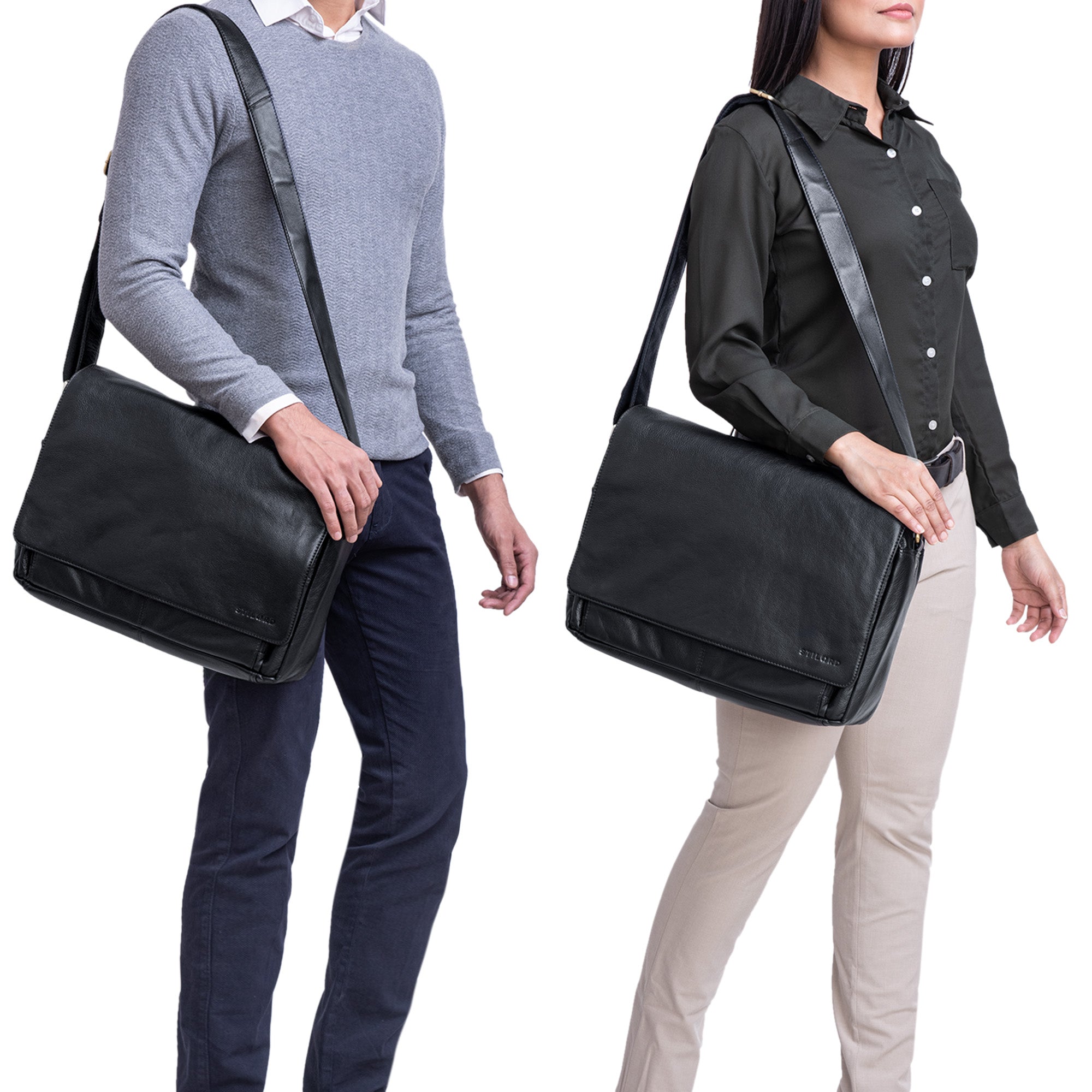 Ledertasche zum Umhängen schwarz