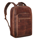 Herren Lederrucksack Echtleder mit Laptop-Fach 15 - 16 zoll groß cognac