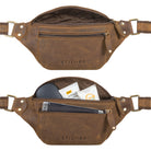 Leder Bauchtasche braun