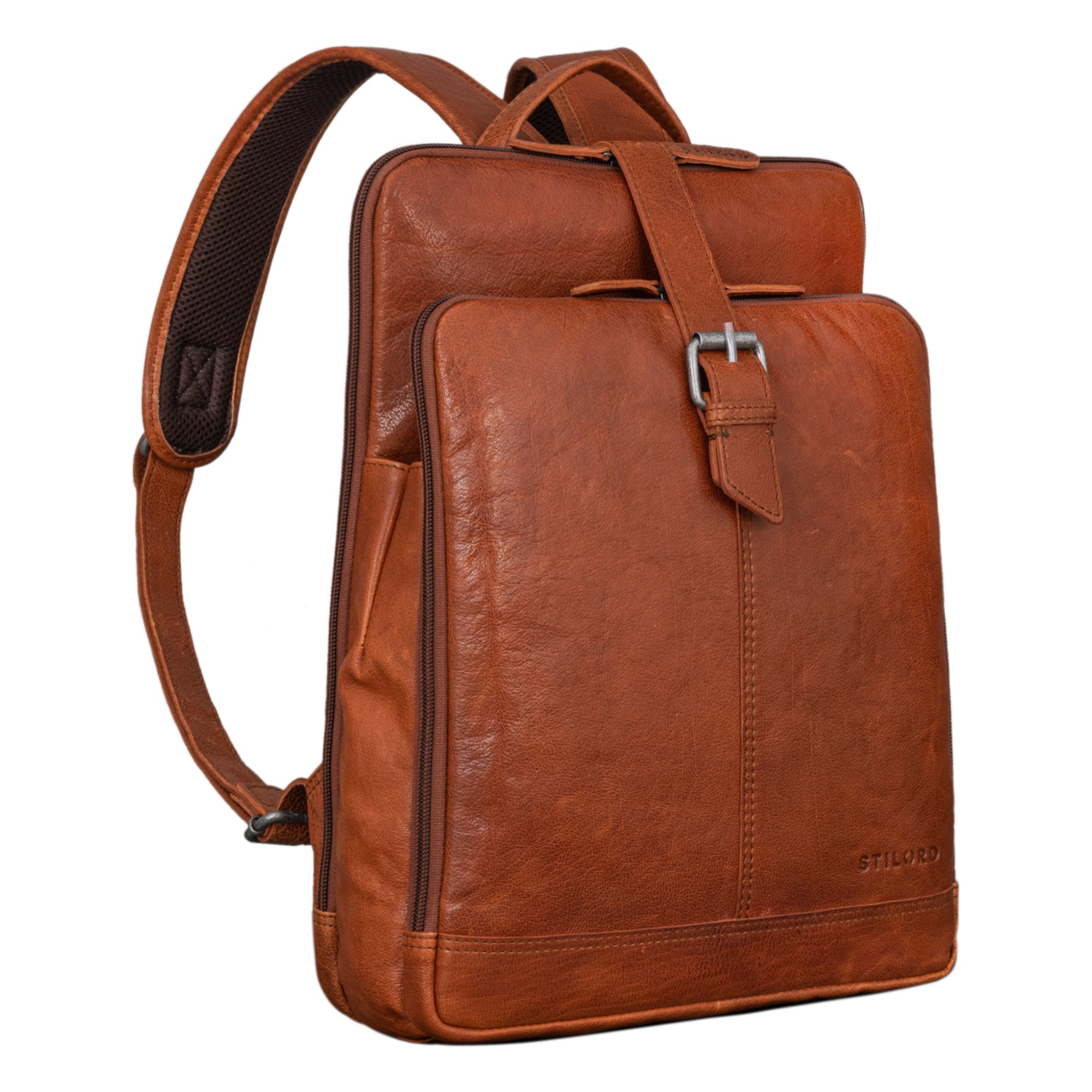 Damen Lederrucksack flach