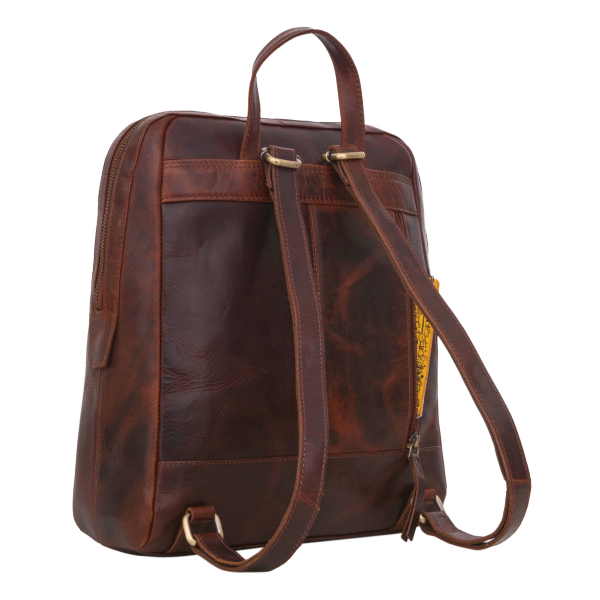 Großer lederrucksack braun