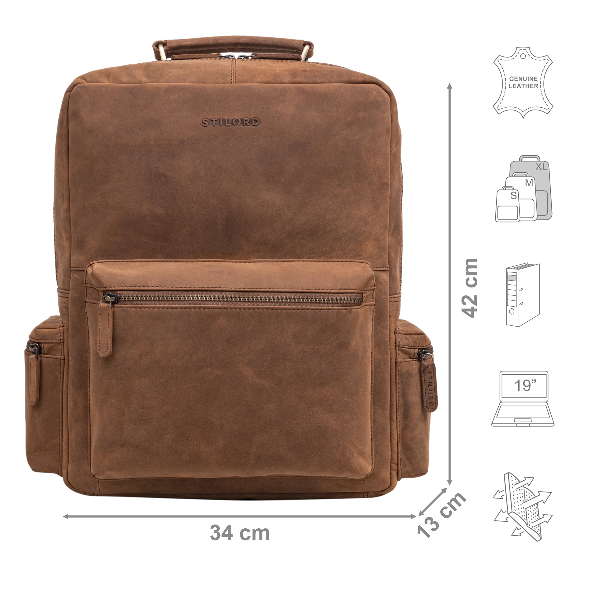 Laptoprucksack 17 3 Zoll Echtleder Damen und Herren