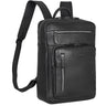 Schulrucksack Leder Schwarz