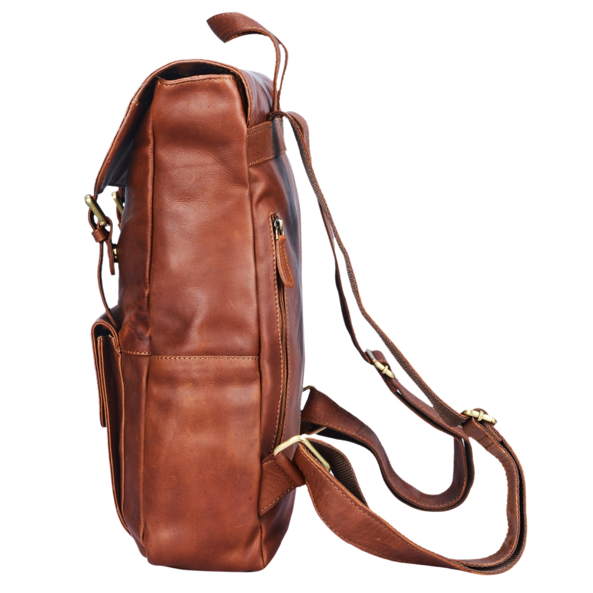 Vintage Leder Rucksack Schule