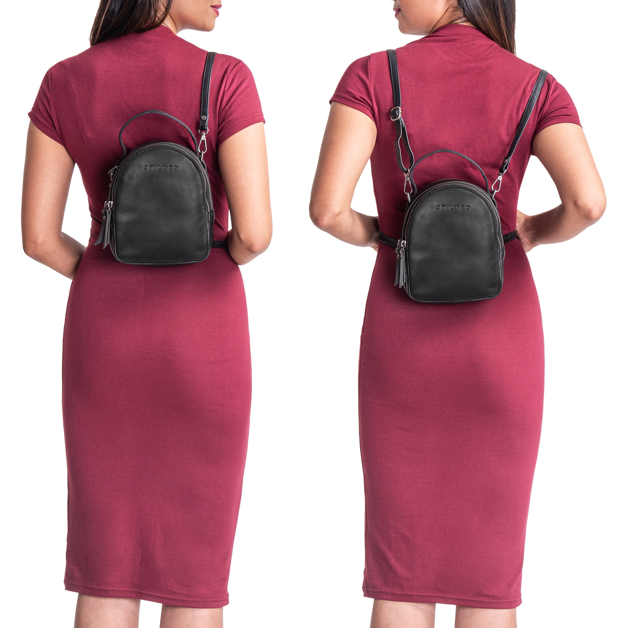 Leder rucksack für frauen schwarz