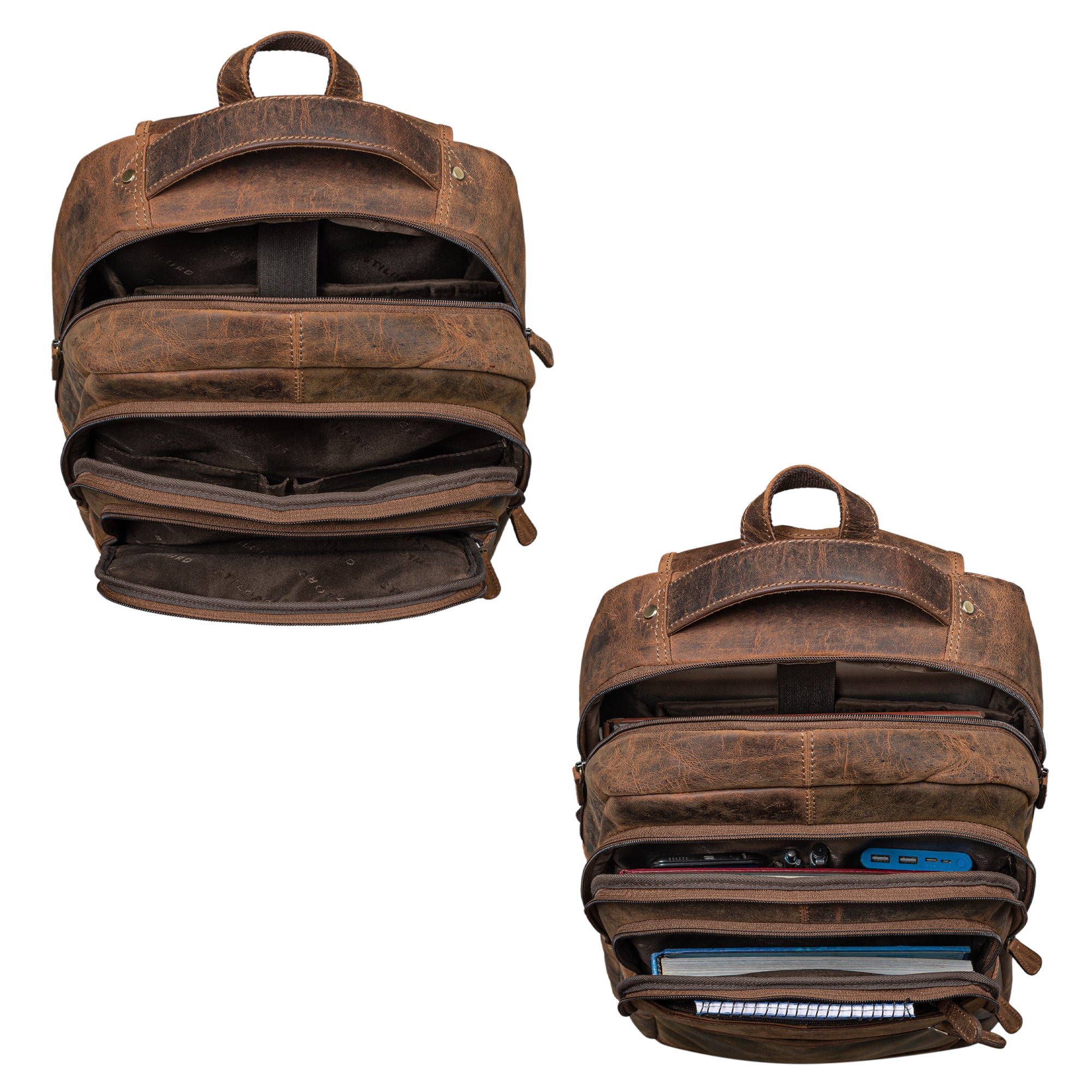 leder damenrucksack braun