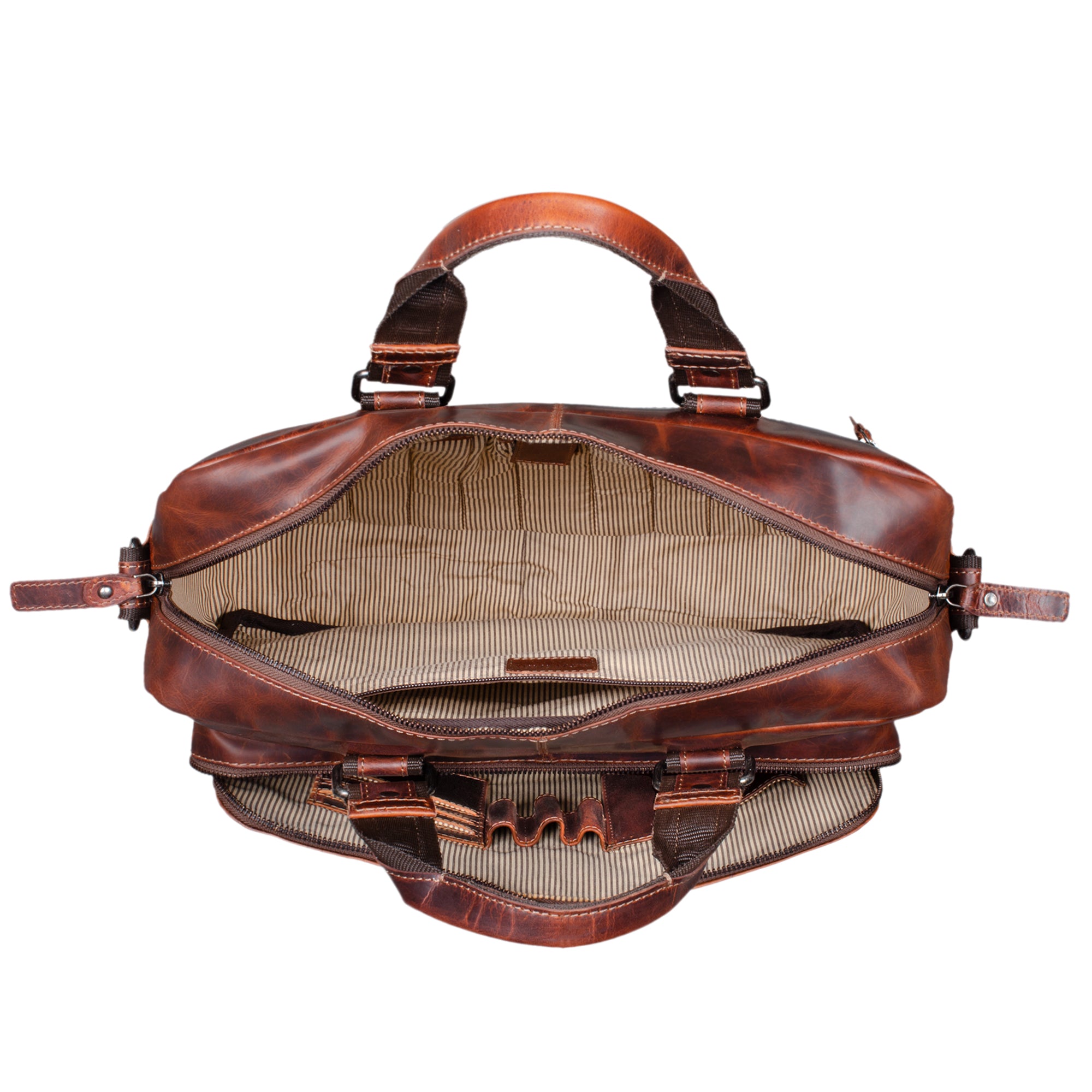 Leder Aktentasche zum Umhängen Vintage braun