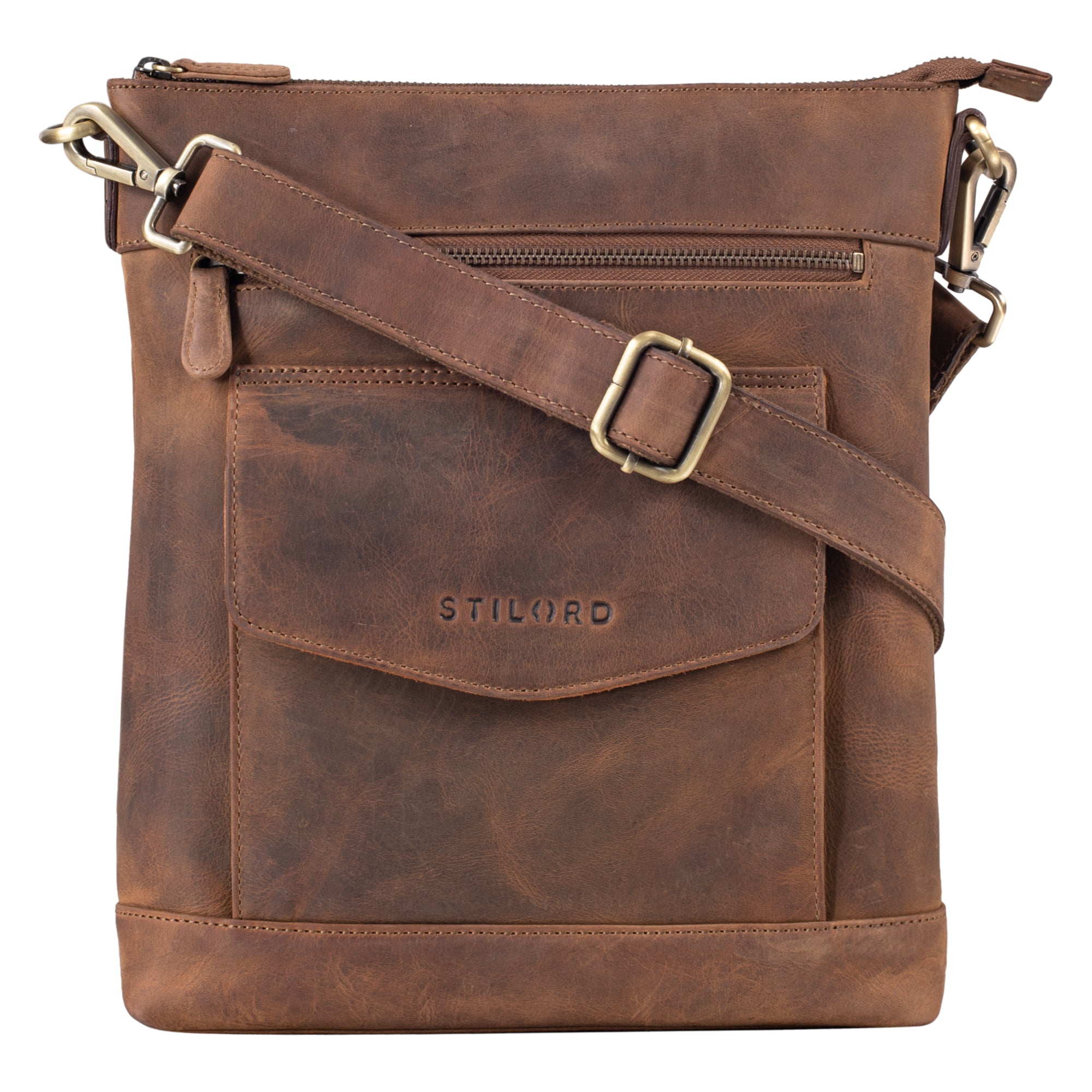 Messenger Bag aus Leder Braun
