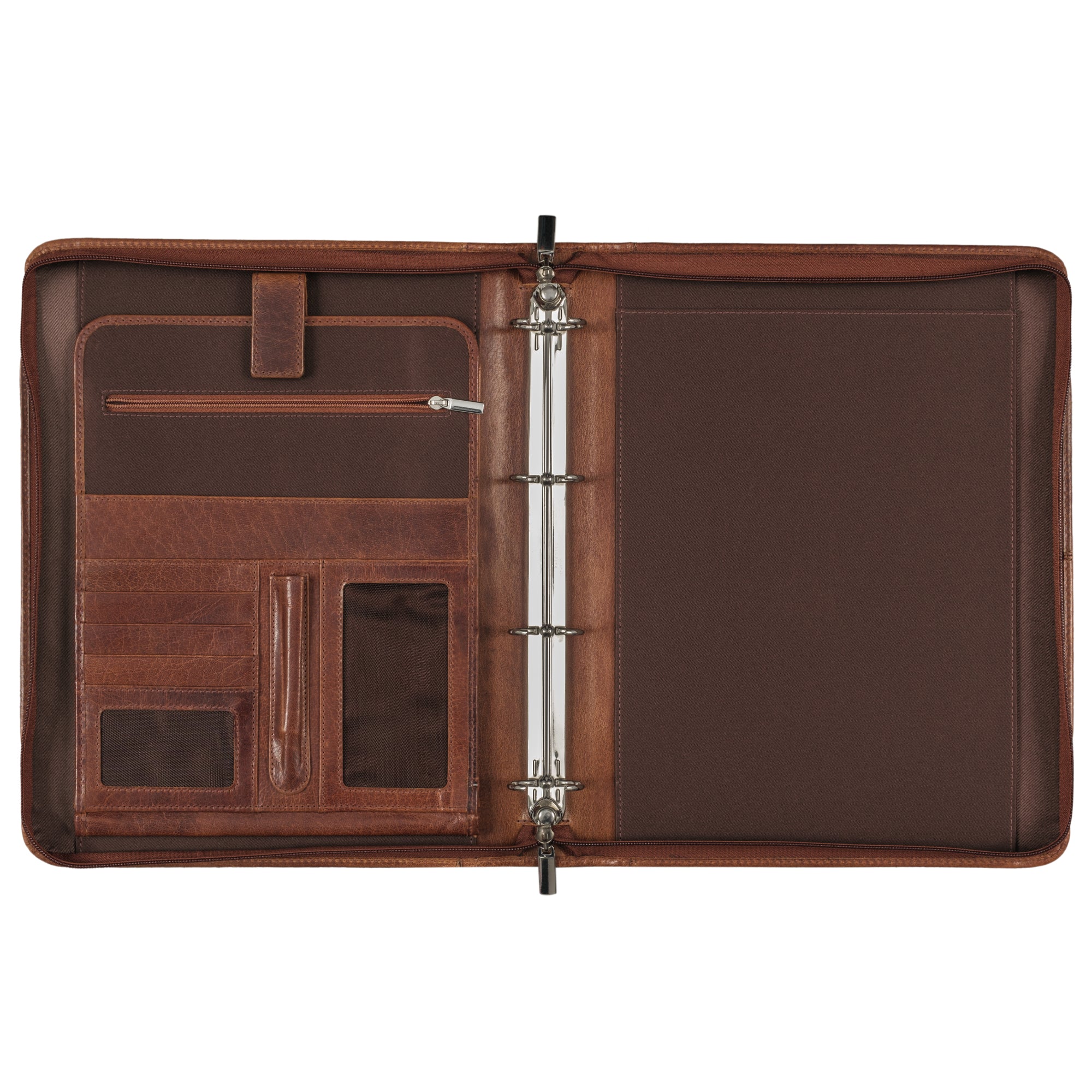 Leder Organizer Mappe cognac