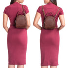 Kleiner lederrucksack damen braun