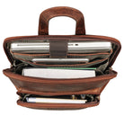 Rucksack Schule Leder cognac