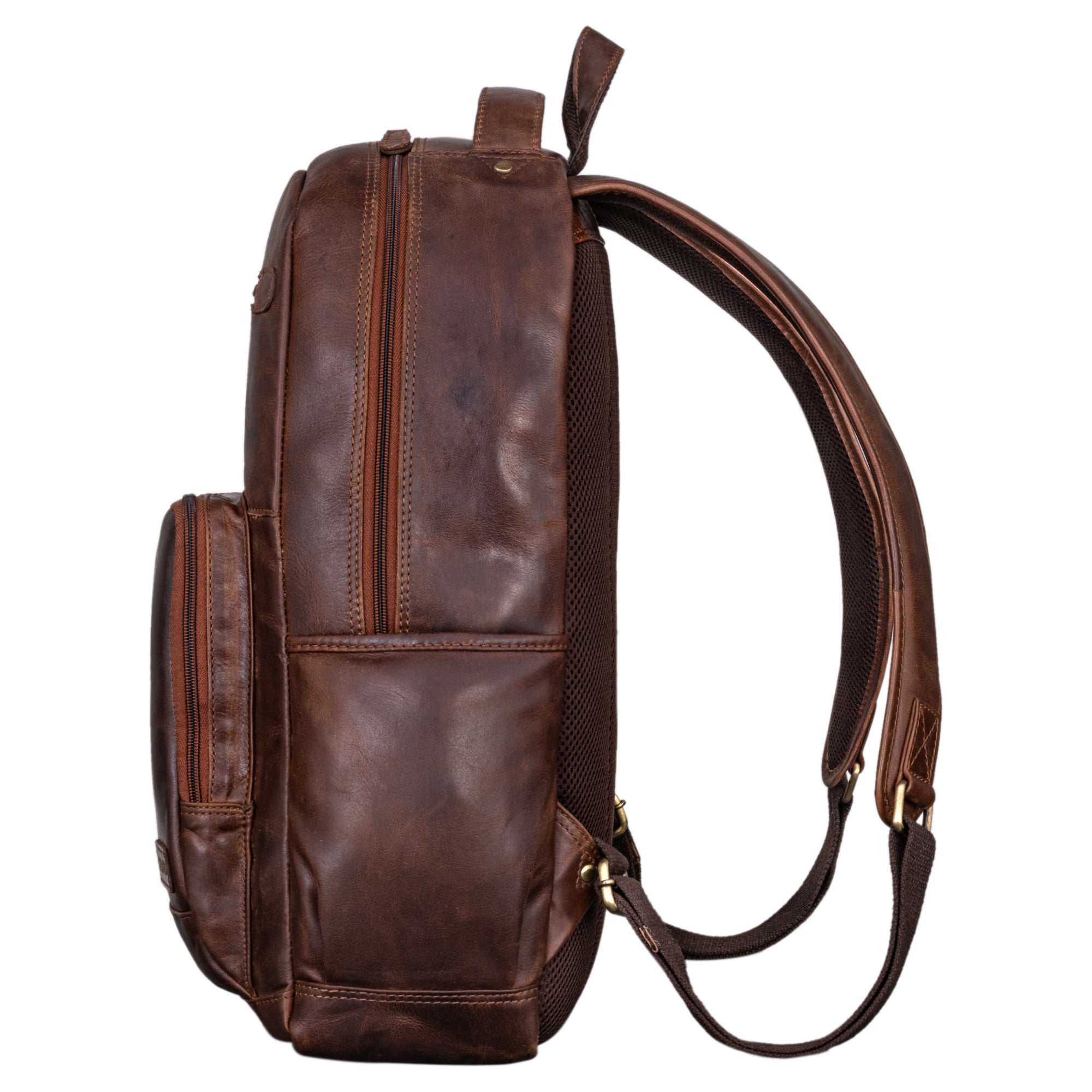 Schulrucksack Leder braun