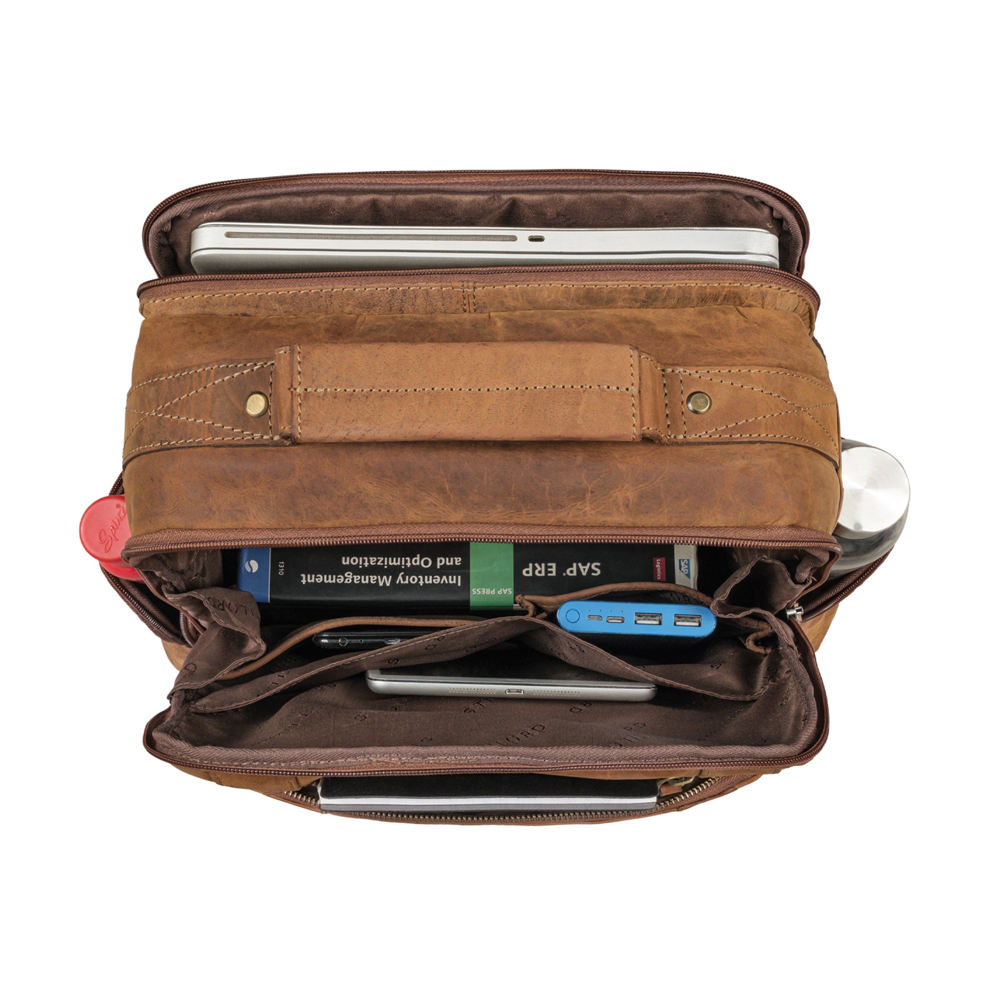 Rucksack Schule Leder braun