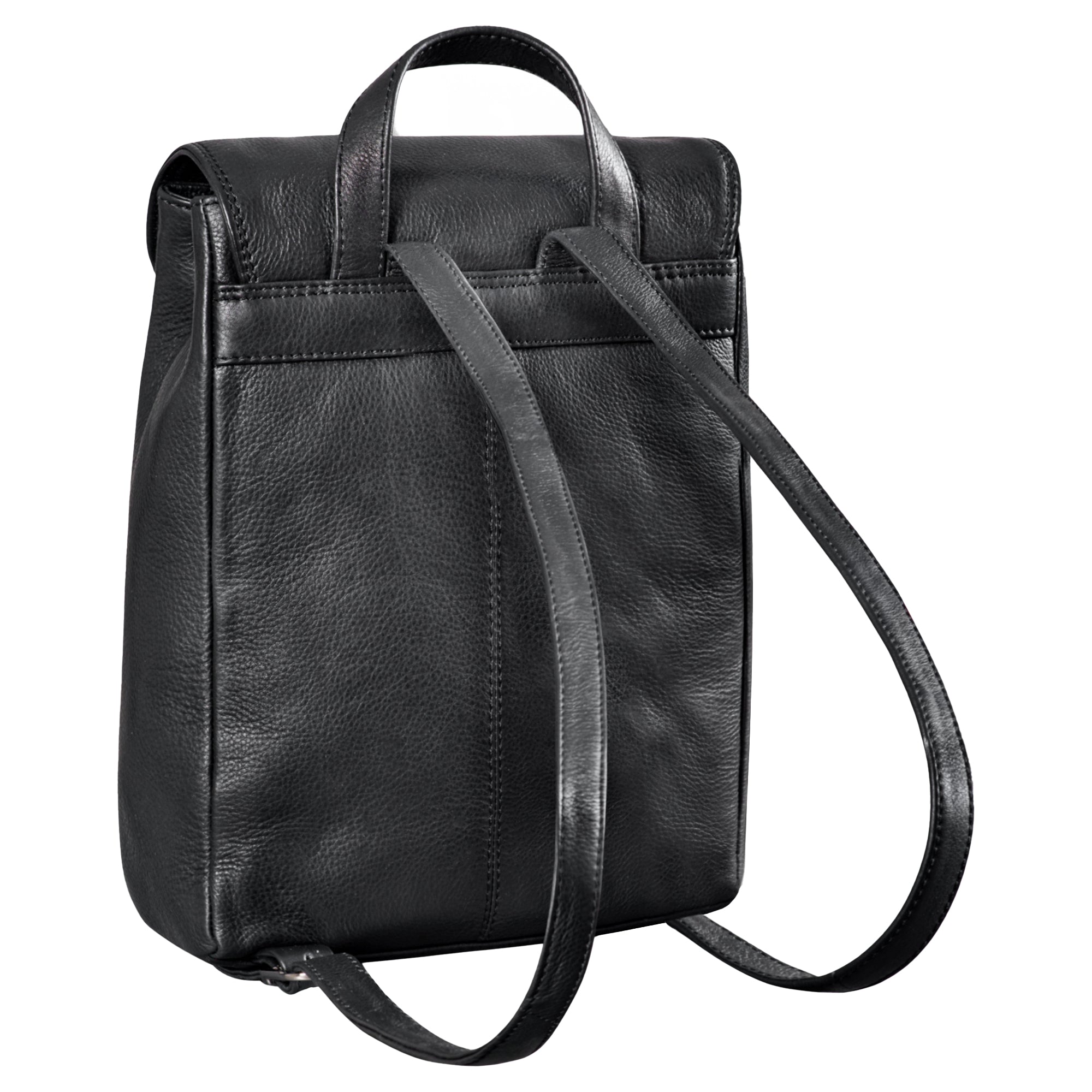 Lederrucksack für Shopping schwarz