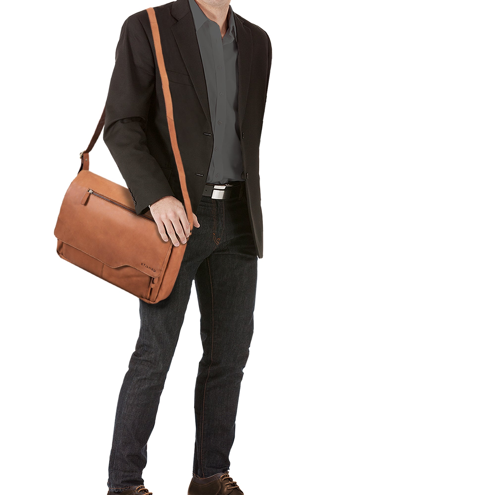 Ledertasche Schultertasche Vintage groß