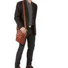 Schultertasche Leder Vintage