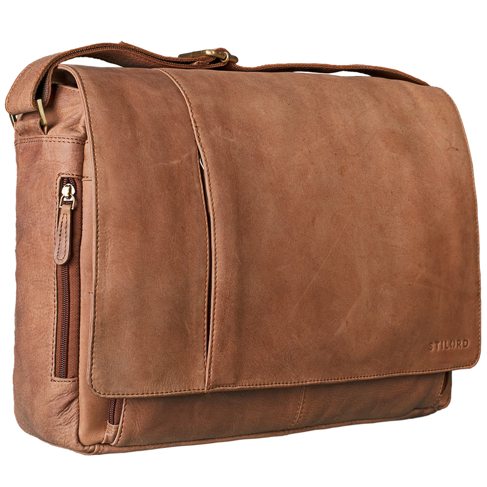 Hellbraune Leder Schultertasche