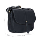 Schultertasche Damen schwarz Leder 