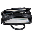 Leder Bürotasche Herren Damen schwarz