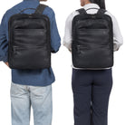 Schlanker Businessrucksack Echtleder schwarz Unisex